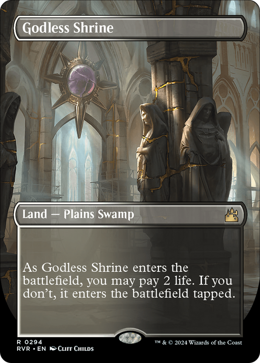 Godless Shrine (Borderless) [Ravnica Remastered] [Foil]