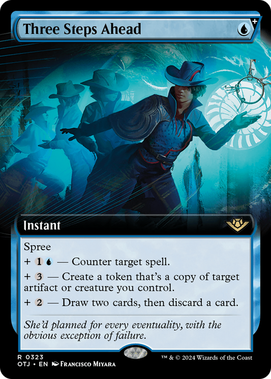Three Steps Ahead (Extended Art) [Outlaws of Thunder Junction] [Foil]