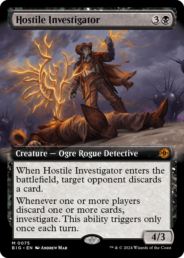 Hostile Investigator (Extended Art) [Outlaws of Thunder Junction: The Big Score] [Foil]