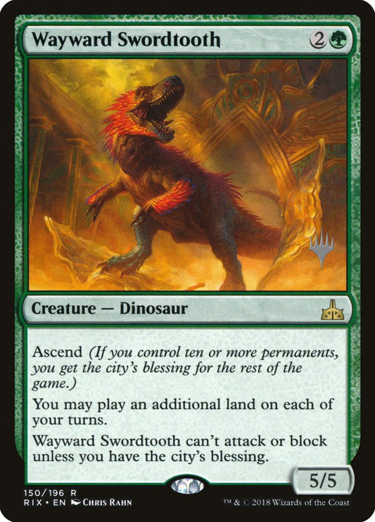 Wayward Swordtooth (Promo Pack) [Rivals of Ixalan Promos] [Foil]