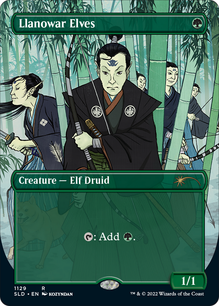 Llanowar Elves (Borderless) [Secret Lair Drop Series] [Foil]