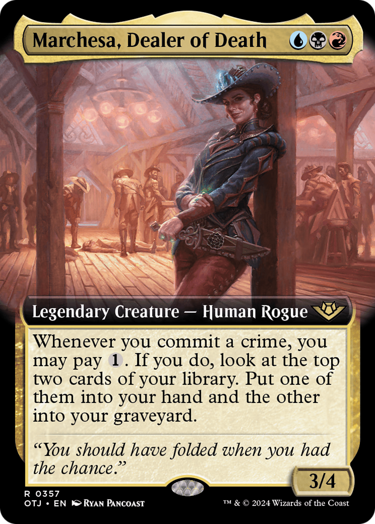 Marchesa, Dealer of Death (Extended Art) [Outlaws of Thunder Junction] [Foil]