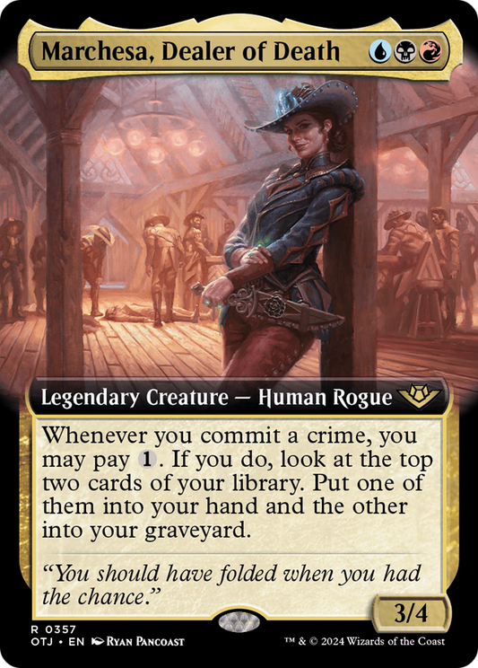 Marchesa, Dealer of Death (Extended Art) [Outlaws of Thunder Junction] [Foil]