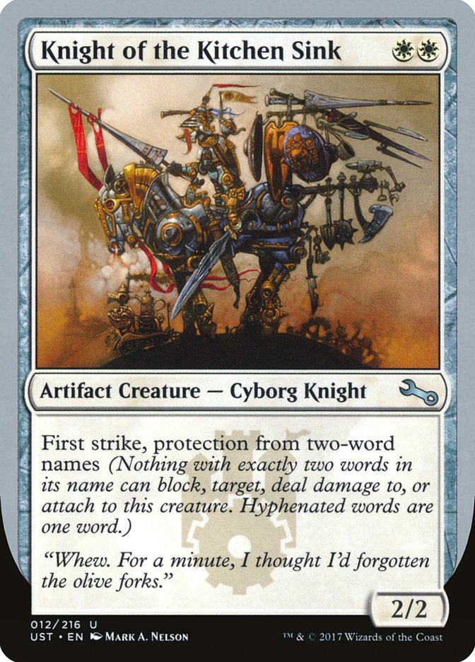Knight of the Kitchen Sink ("protection from two-word names") [Unstable] [Foil]