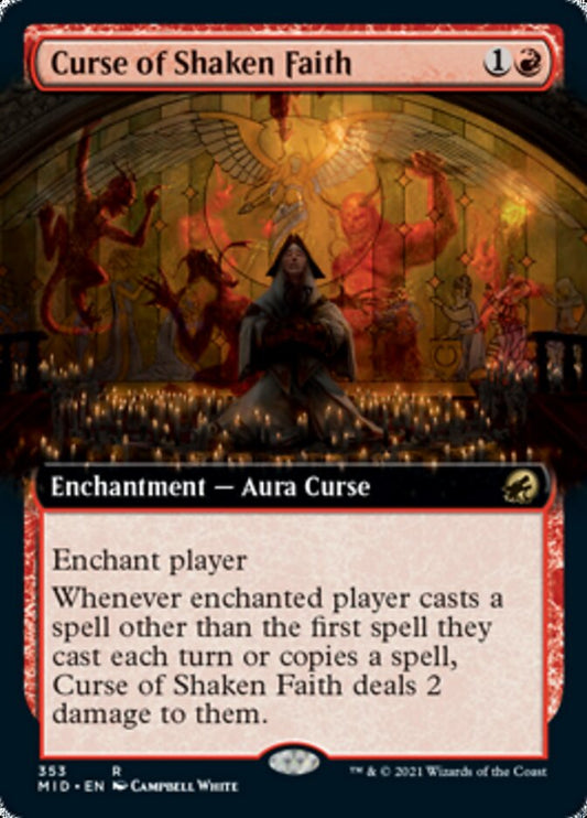 Curse of Shaken Faith (Extended Art) [Innistrad: Midnight Hunt] [Foil]