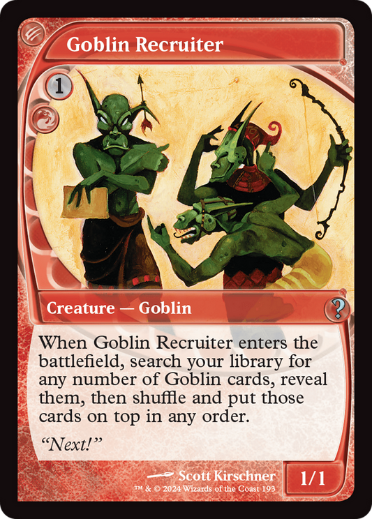 Goblin Recruiter (Future Sight) [Mystery Booster 2] [Foil]