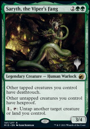 Saryth, the Viper's Fang (Promo Pack) [Innistrad: Midnight Hunt Promos] [Foil]