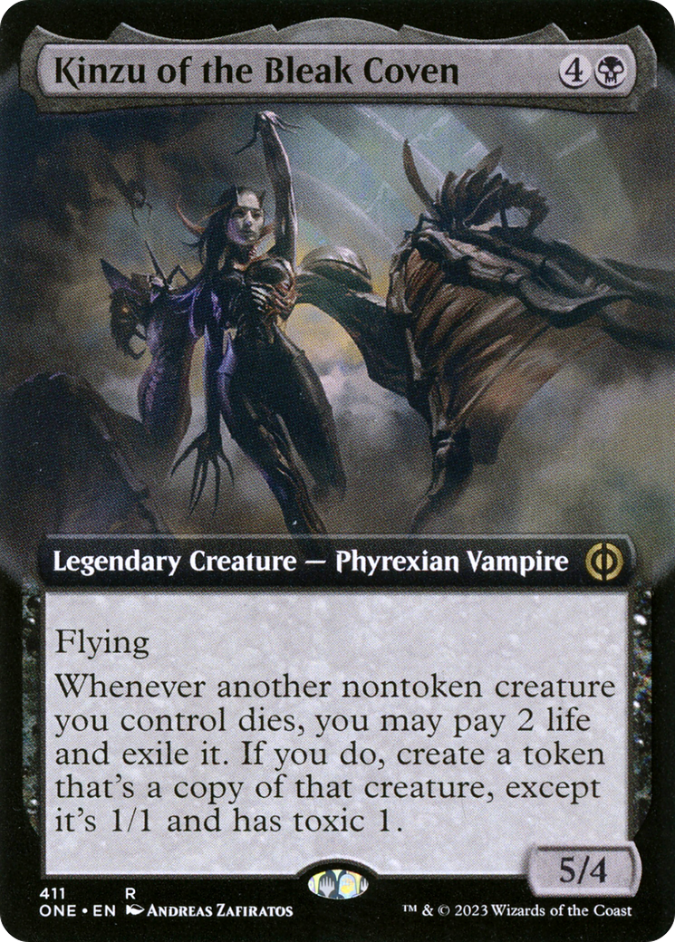 Kinzu of the Bleak Coven (Extended Art) [Phyrexia: All Will Be One] [Foil]