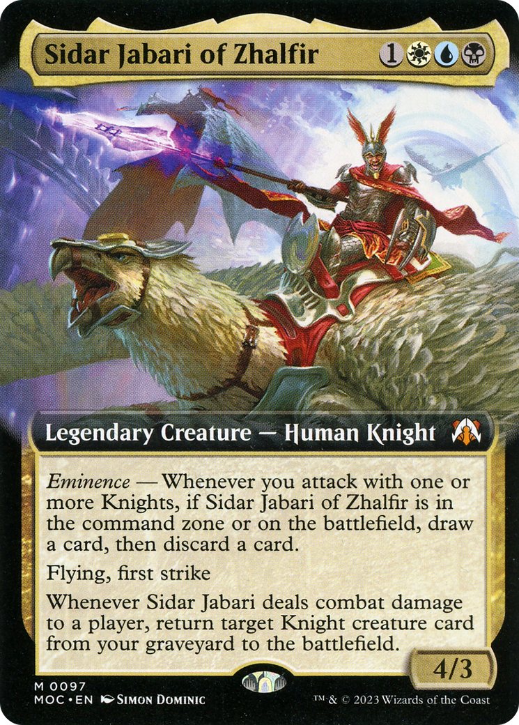 Sidar Jabari of Zhalfir (Extended Art) [March of the Machine Commander] [Foil]