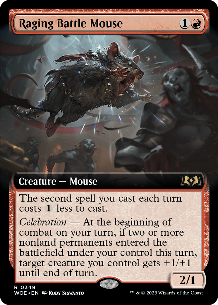 Raging Battle Mouse (Extended Art) [Wilds of Eldraine] [Foil]
