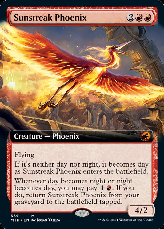 Sunstreak Phoenix (Extended Art) [Innistrad: Midnight Hunt] [Foil]