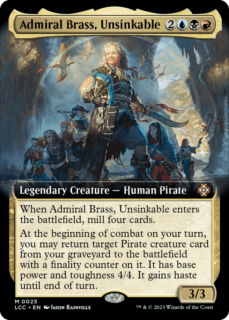 Admiral Brass, Unsinkable (Extended Art) [The Lost Caverns of Ixalan Commander] [Foil]