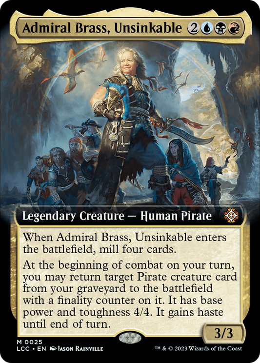 Admiral Brass, Unsinkable (Extended Art) [The Lost Caverns of Ixalan Commander] [Foil]