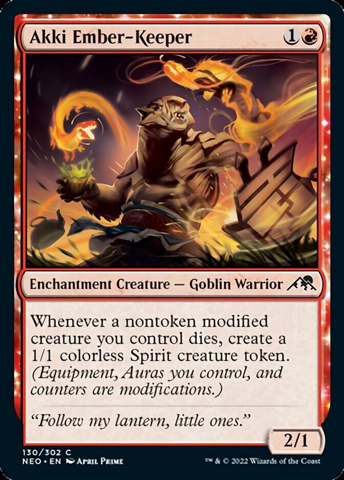 Akki Ember-Keeper [Kamigawa: Neon Dynasty] [Foil]