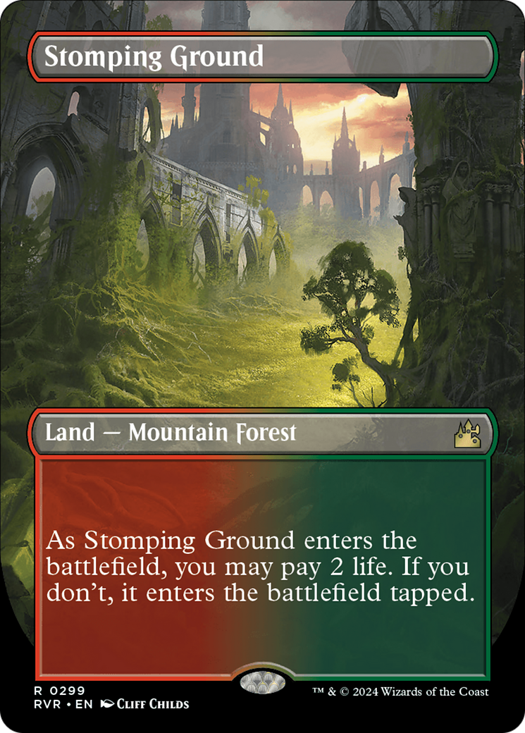 Stomping Ground (Borderless) [Ravnica Remastered] [Foil]