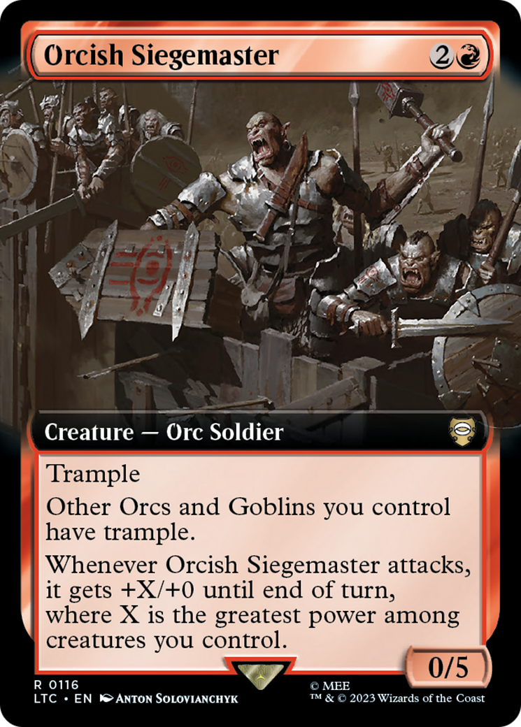 Orcish Siegemaster (Extended Art) [The Lord of the Rings: Tales of Middle-Earth Commander] [Foil]