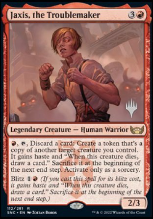 Jaxis, the Troublemaker (Promo Pack) [Streets of New Capenna Promos] [Foil]