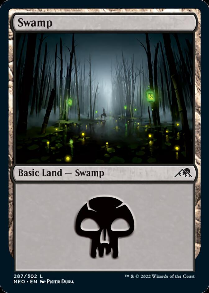 Swamp (287) [Kamigawa: Neon Dynasty] [Foil]