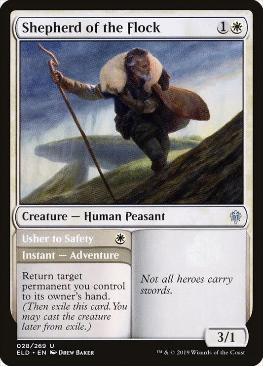 Shepherd of the Flock // Usher to Safety [Throne of Eldraine] [Foil]