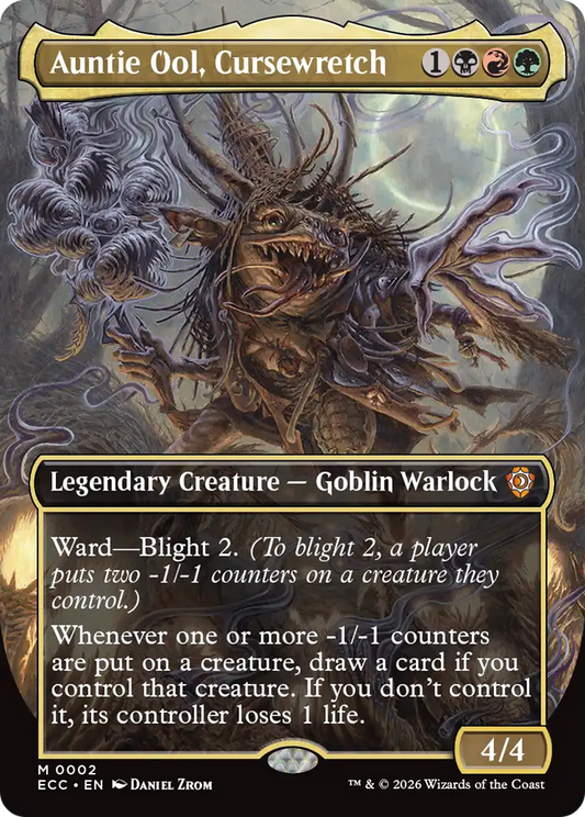 Auntie Ool, Cursewretch (Borderless) [Lorwyn Eclipsed Commander] [Foil]