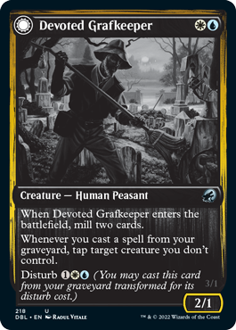 Devoted Grafkeeper // Departed Soulkeeper [Innistrad: Double Feature] [Foil]