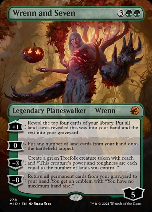 Wrenn and Seven (Borderless) [Innistrad: Midnight Hunt] [Foil]