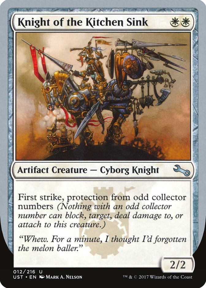 Knight of the Kitchen Sink ("protection from odd collector numbers") [Unstable] [Foil]
