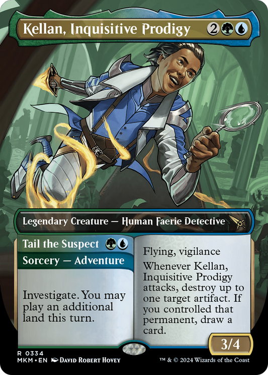 Kellan, Inquisitive Prodigy // Tail the Suspect (Borderless) [Murders at Karlov Manor] [Foil]