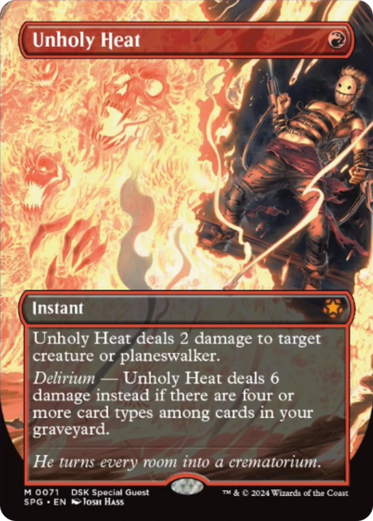 Unholy Heat (Borderless) [Duskmourn: House of Horror Special Guests] [Foil]