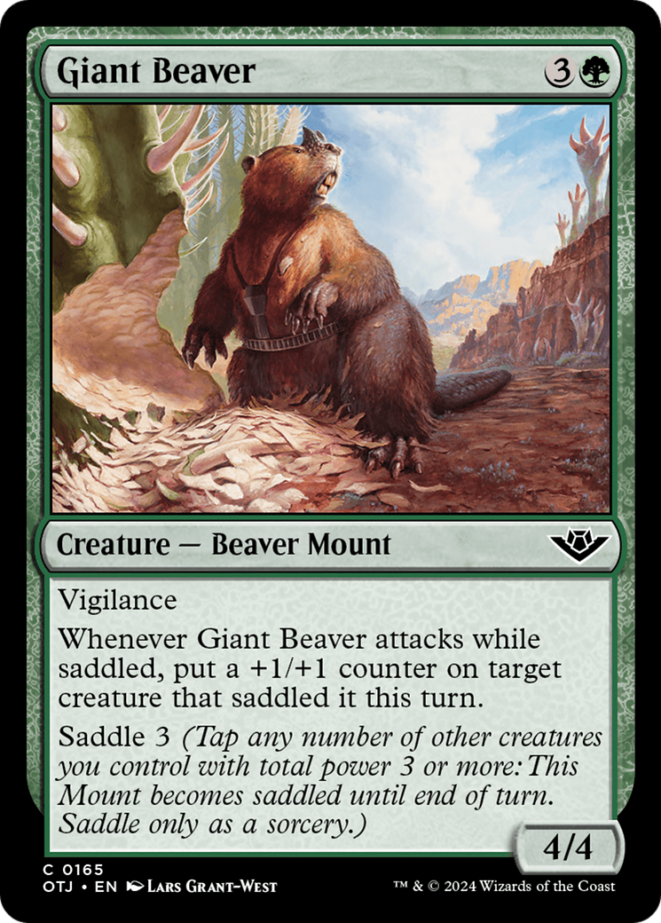 Giant Beaver [Outlaws of Thunder Junction] [Foil]