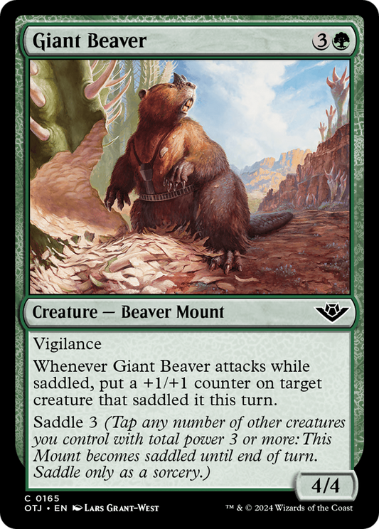 Giant Beaver [Outlaws of Thunder Junction] [Foil]