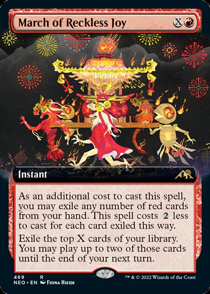 March of Reckless Joy (Extended Art) [Kamigawa: Neon Dynasty] [Foil]