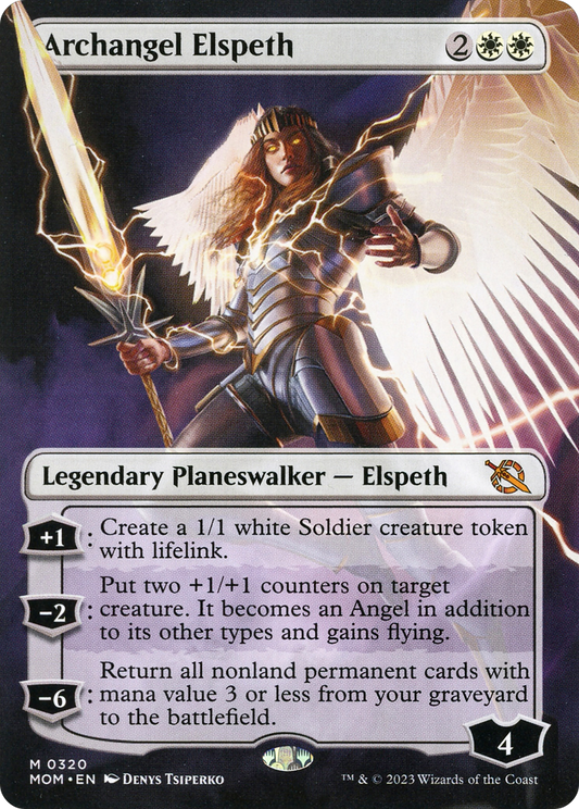 Archangel Elspeth (Borderless Alternate Art) [March of the Machine] [Foil]