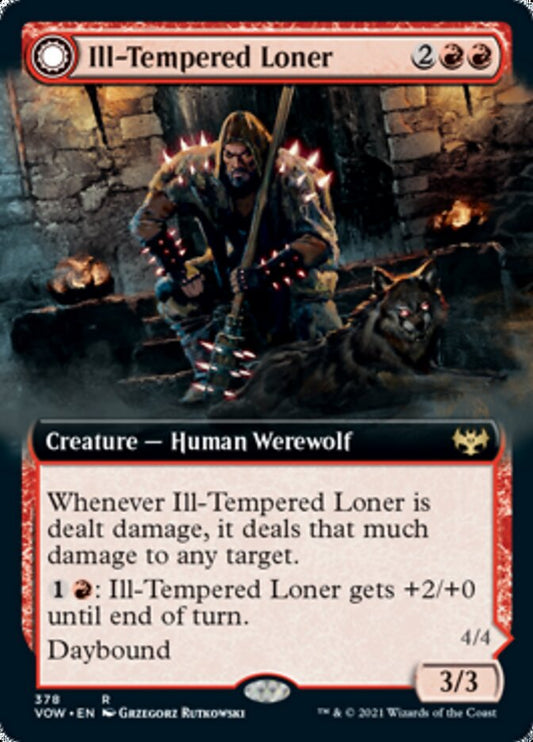 Ill-Tempered Loner // Howlpack Avenger (Extended Art) [Innistrad: Crimson Vow] [Foil]