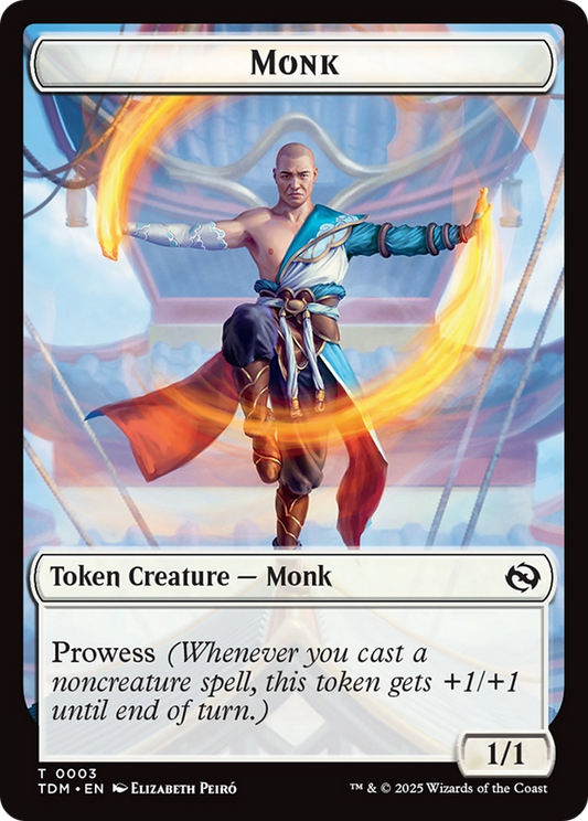 Copy // Monk Double-Sided Token [Tarkir: Dragonstorm Tokens] [Foil]