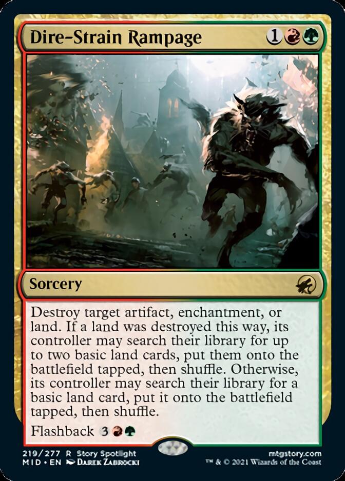 Dire-Strain Rampage [Innistrad: Midnight Hunt] [Foil]