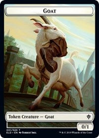 Goat // Food (18) Double-Sided Token [Throne of Eldraine Tokens] [Foil]