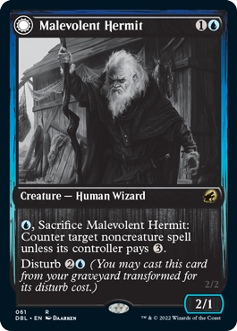 Malevolent Hermit // Benevolent Geist [Innistrad: Double Feature] [Foil]