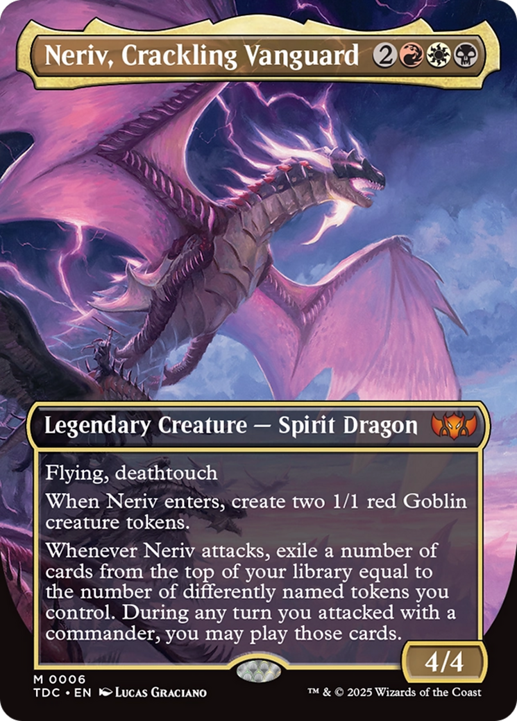 Neriv, Crackling Vanguard (Borderless) [Tarkir: Dragonstorm Commander] [Foil]