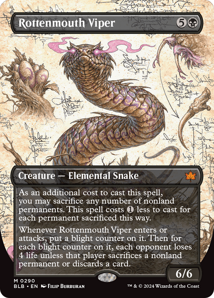 Rottenmouth Viper (Borderless) [Bloomburrow] [Foil]