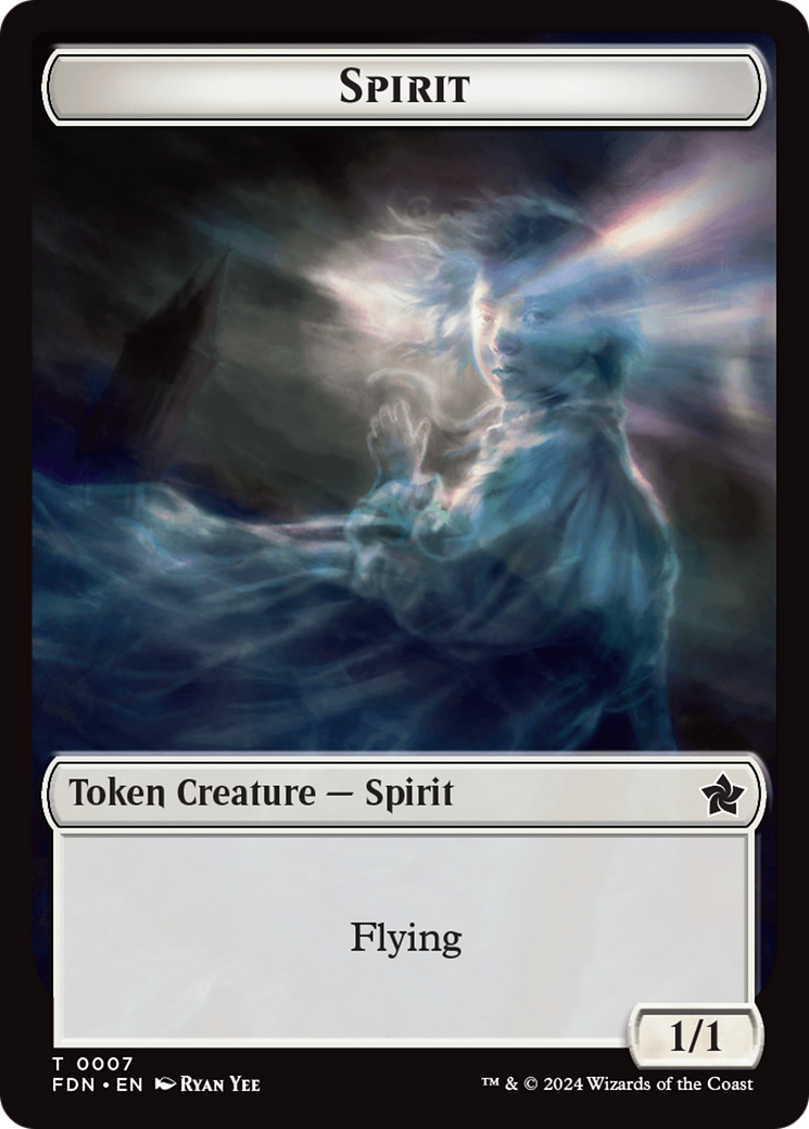 Spirit // Cat (0001) Doubled-Sided Token [Foundations Tokens] [Foil]