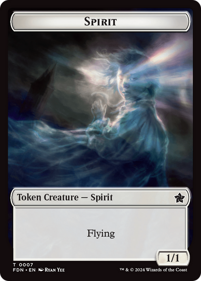 Spirit // Cat (0001) Doubled-Sided Token [Foundations Tokens] [Foil]