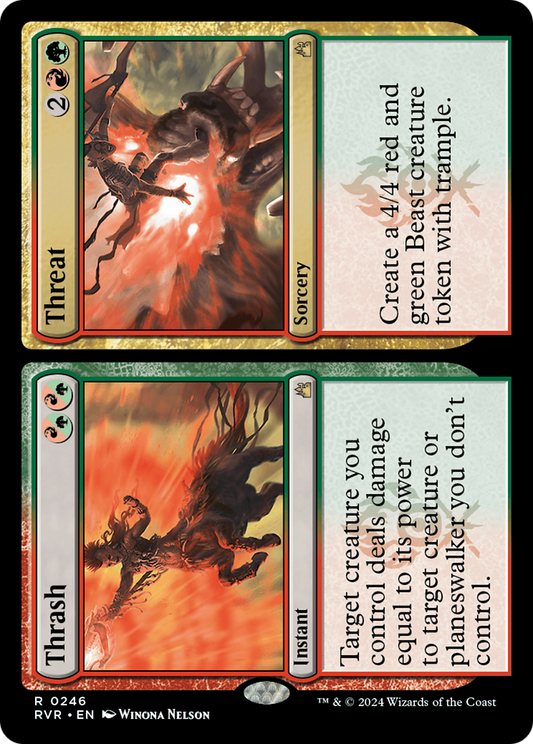 Thrash // Threat [Ravnica Remastered] [Foil]