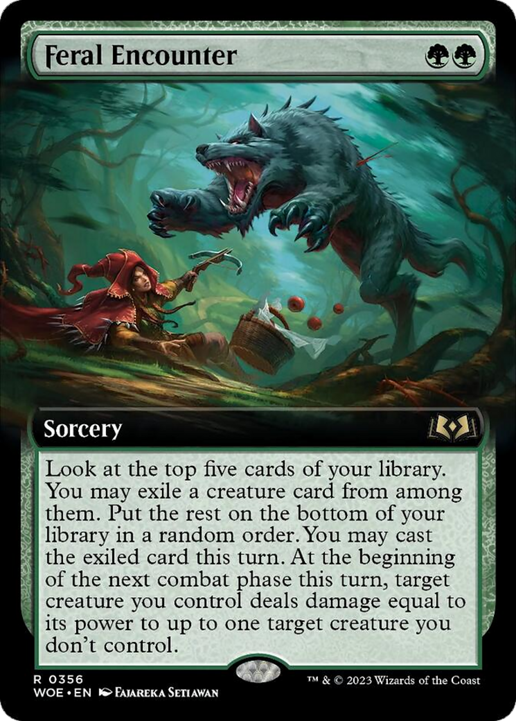 Feral Encounter (Extended Art) [Wilds of Eldraine] [Foil]