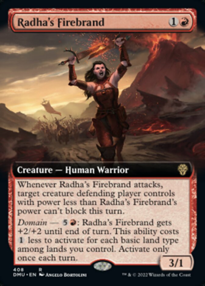 Radha's Firebrand (Extended Art) [Dominaria United] [Foil]