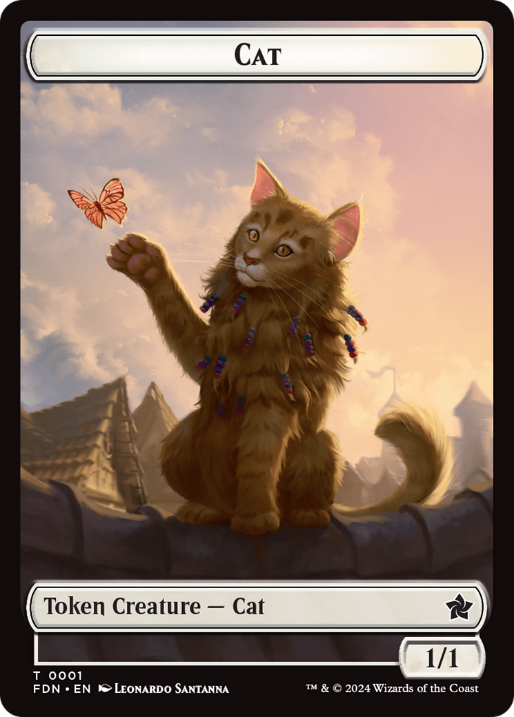 Cat (0001) // Cat (0002) Doubled-Sided Token [Foundations Tokens] [Foil]