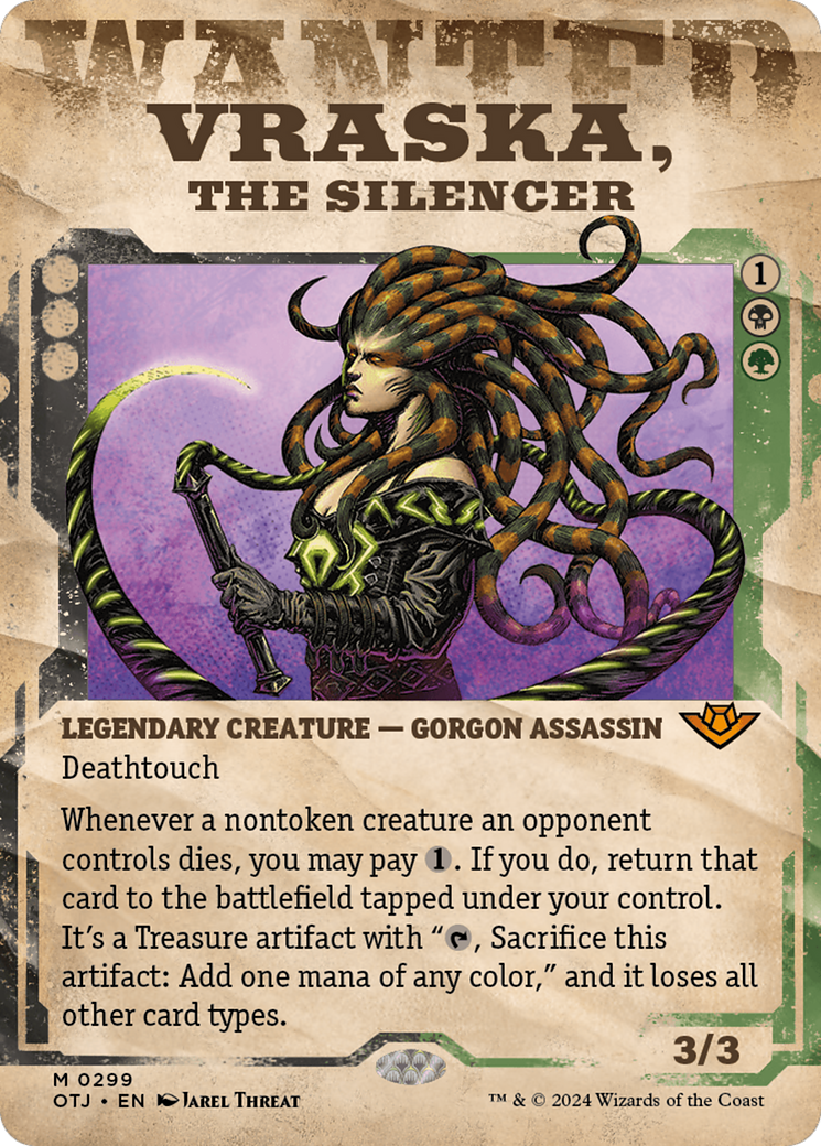 Vraska, the Silencer (Showcase) [Outlaws of Thunder Junction] [Foil]