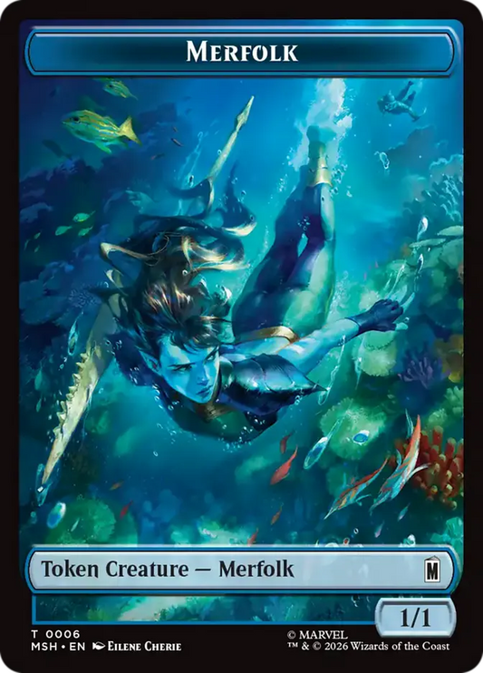 Wall // Merfolk Double-Sided Token [Marvel Super Heroes Commander]