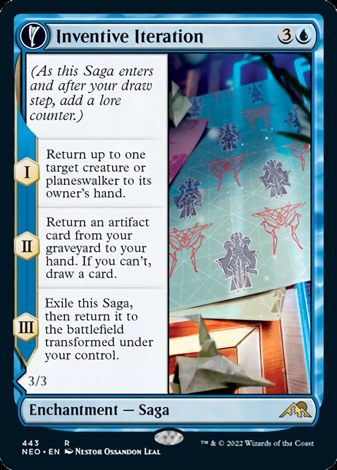 Inventive Iteration // Living Breakthrough (Extended Art) [Kamigawa: Neon Dynasty] [Foil]
