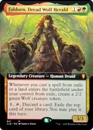 Faldorn, Dread Wolf Herald (Extended Art) [Commander Legends: Battle for Baldur's Gate] [Foil]